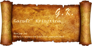 Gazsó Krisztina névjegykártya
