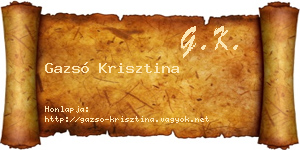 Gazsó Krisztina névjegykártya